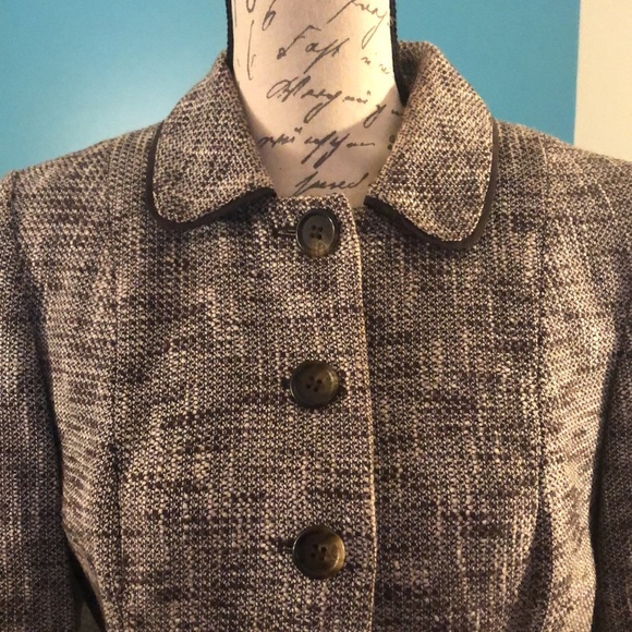 LAST CHANCE 💄 Loft Brown Tweed Suit, blazer 8, skirt 10P - Picture 3 of 9